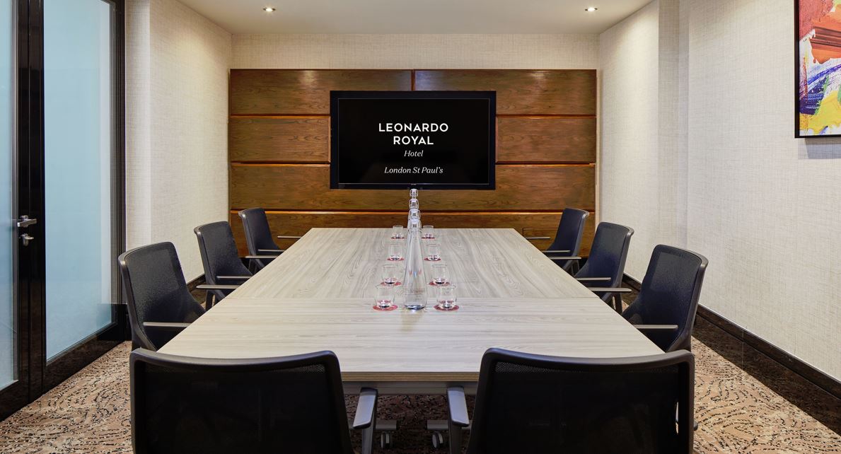 Modern meeting room in Nightingale Suite, Leonardo Royal Hotel, London - ideal for conferences.