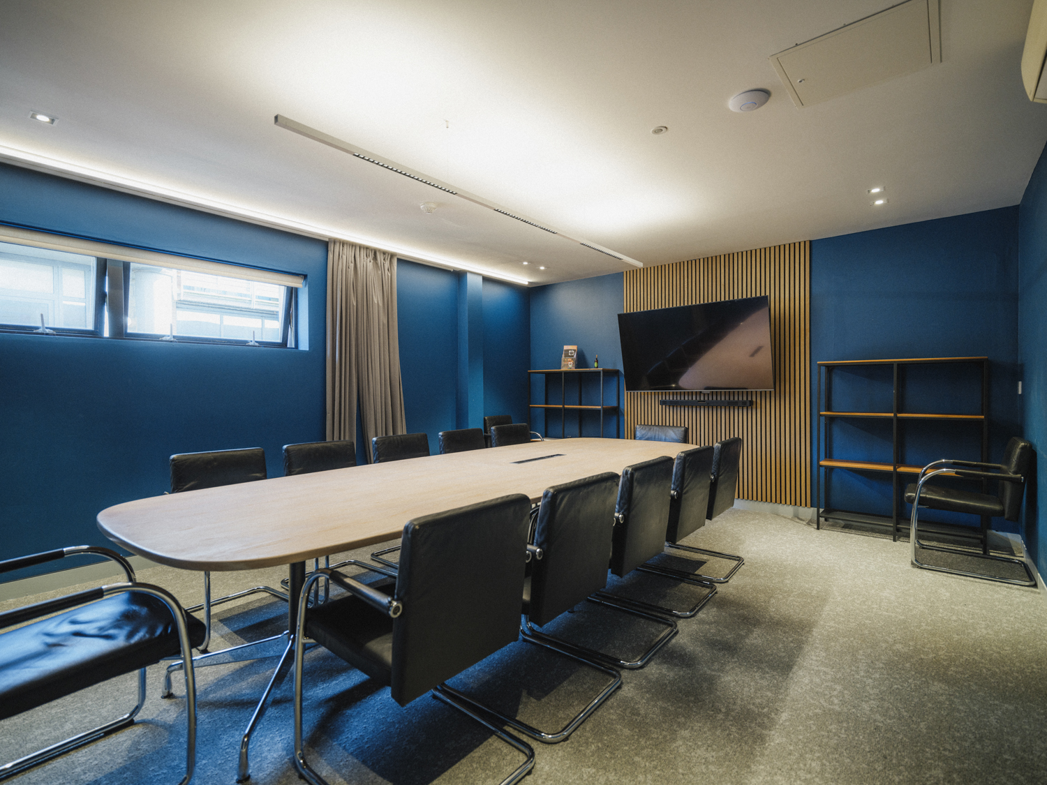 Modern meeting room in FACT Liverpool with a sleek table, ideal for corporate events.
