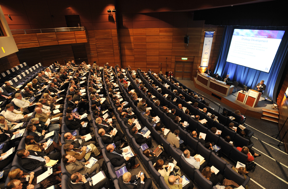 Fintry Auditorium at Edinburgh Conference Centre during a successful conference event.