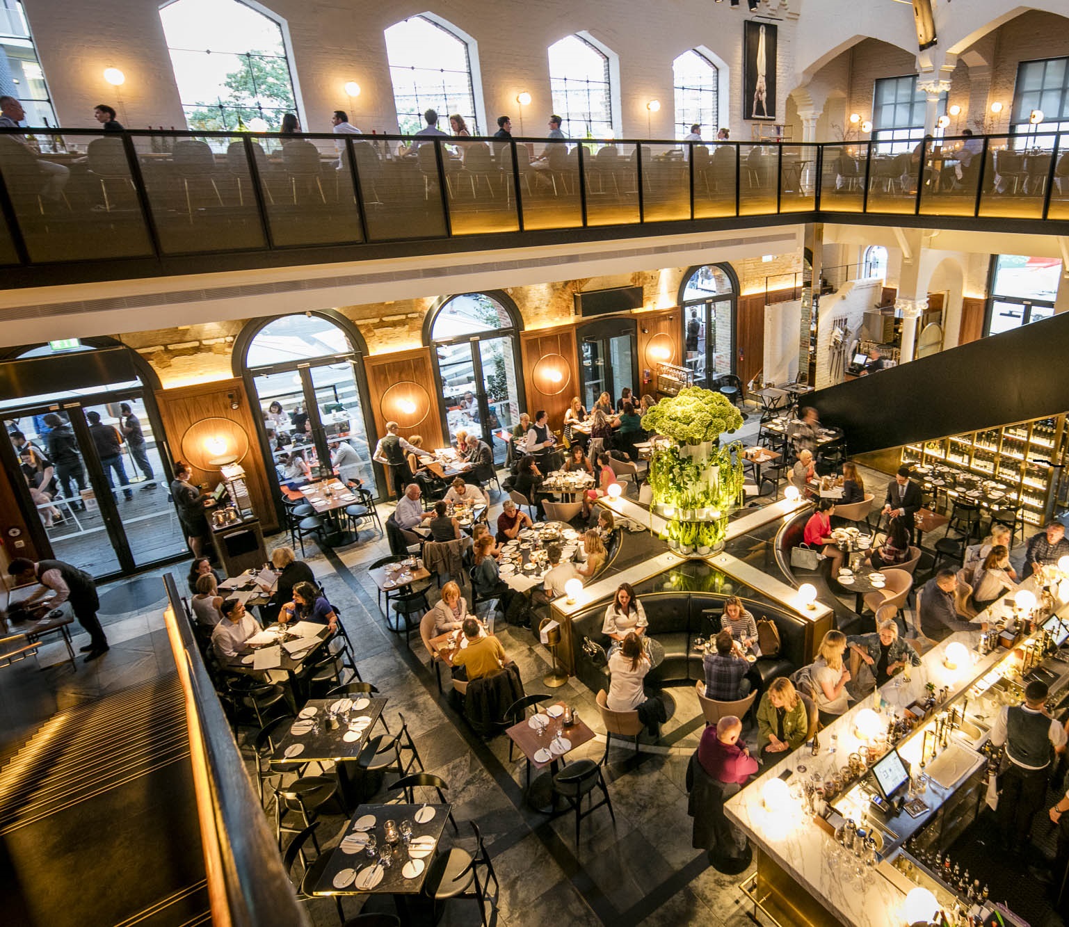 Whole Venue at German Gymnasium with lush plants, perfect for events and meetings.