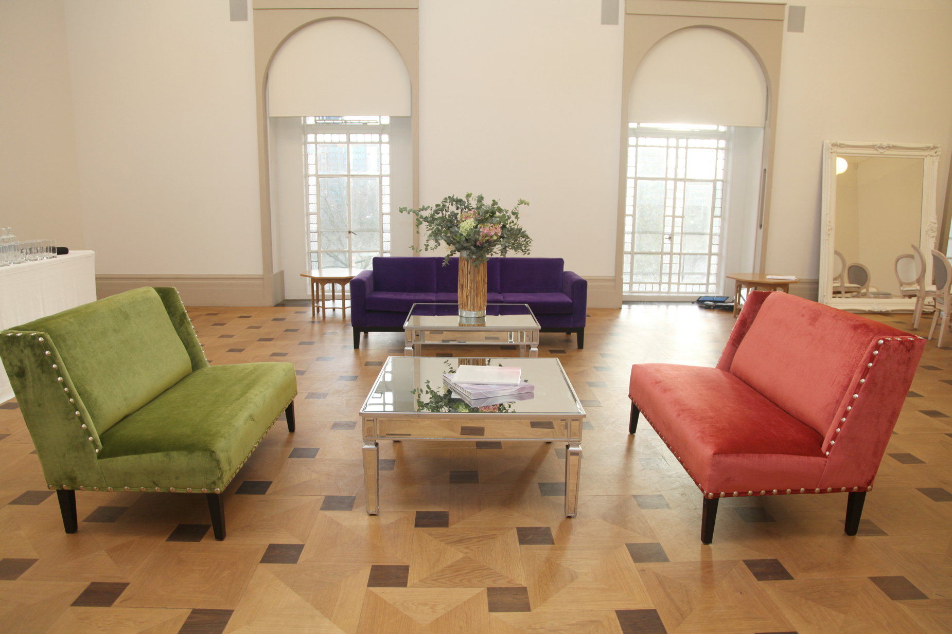 Grand Saloon at Tate Britain, vibrant seating for meetings and events, elegant decor.