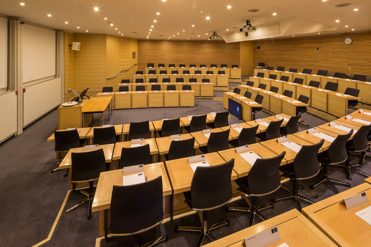 Edmond Safra Lecture Theatre at Saïd Business School, ideal for corporate events and seminars.