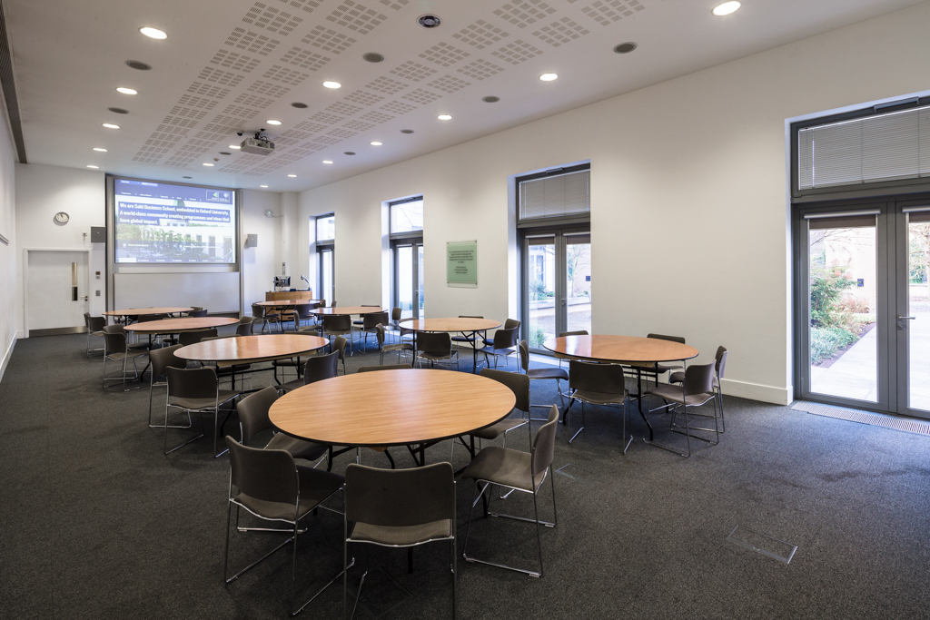 Seminar Room A at Saïd Business School, Oxford: flexible space for workshops and conferences.