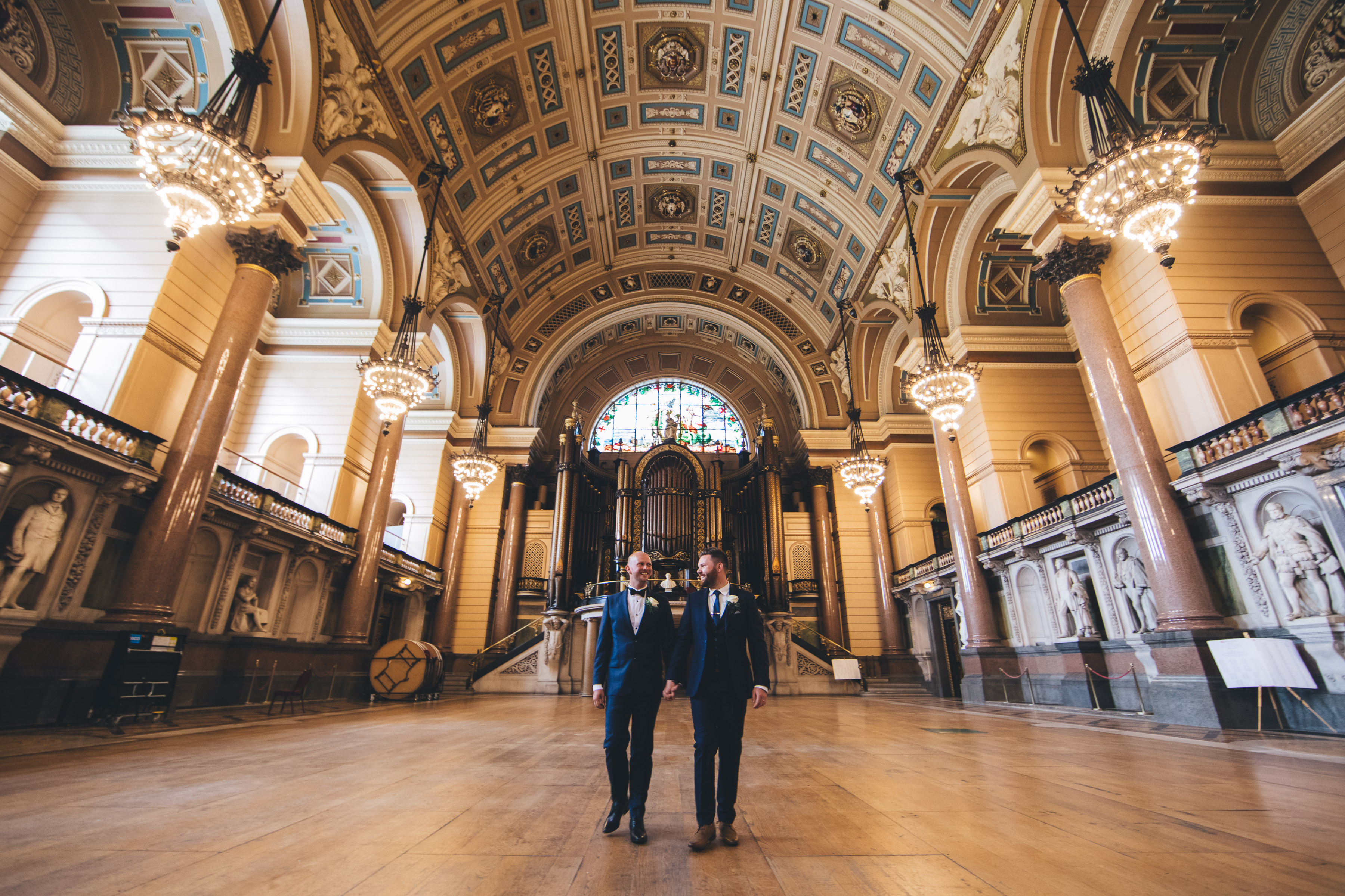 Great Hall in St George's Hall, elegant chandeliers, ideal for weddings and formal events.