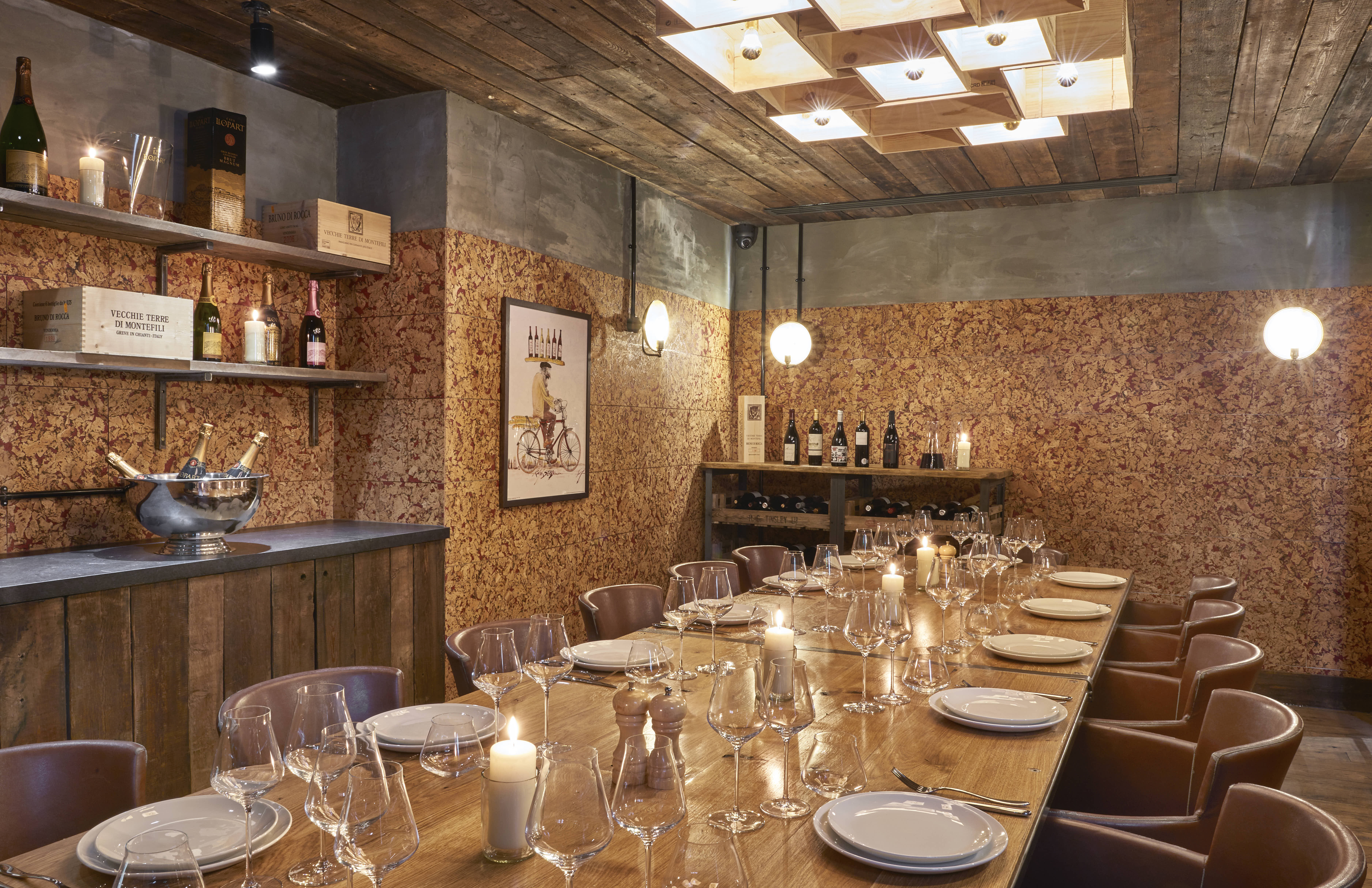 Private dining room at Humble Grape, ideal for corporate events and networking dinners.