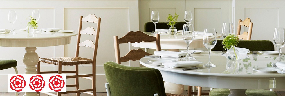 Stylish dining setup in Lower Garden Room, Stoke Place for intimate meetings and events.