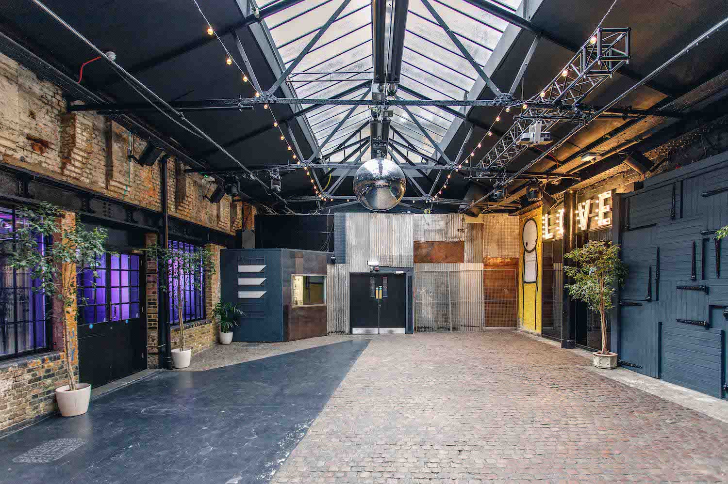 Electrowerkz industrial event space, brick, skylight, product launch