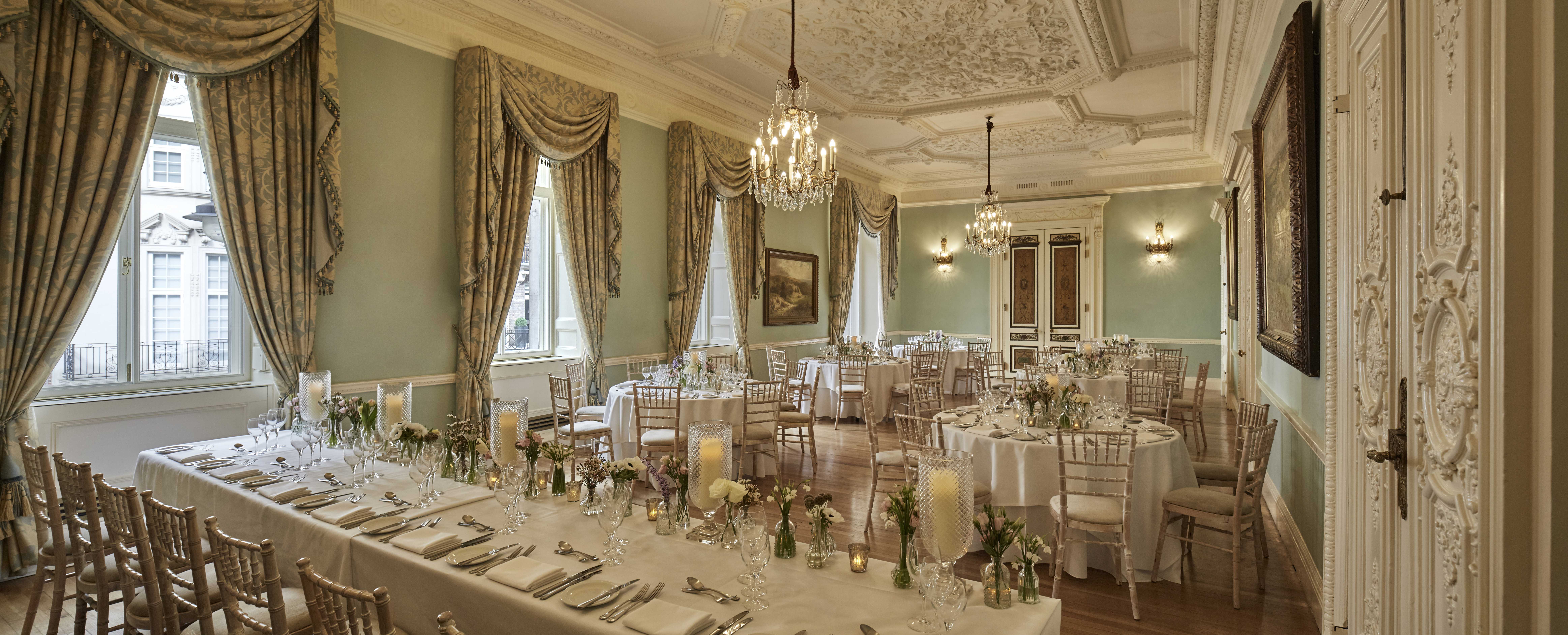 Elegant banquet room in Dartmouth House, perfect for weddings and corporate events.