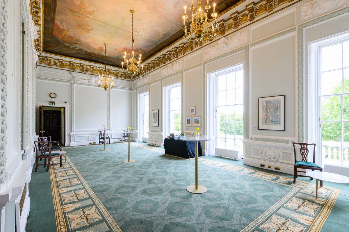 Elegant Barnard Room with high ceilings, perfect for upscale meetings and receptions.