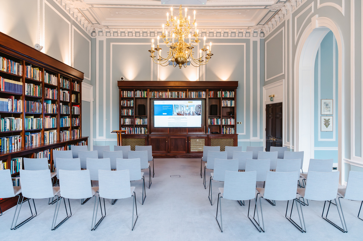 Elegant Reading Room at Carlton House Terrace, ideal for conferences and workshops.