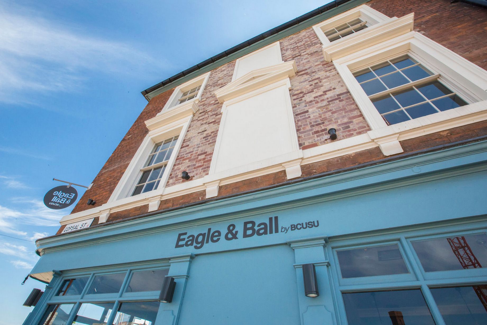 Eagle & Ball venue exterior with vibrant colors, ideal for events and gatherings.