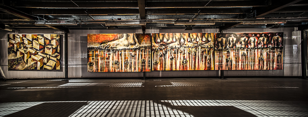 The Mezzy One venue with striking wall art, ideal for creative events and exhibitions.