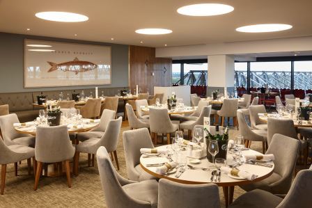 Elegant dining space at Liverpool FC for corporate events and private gatherings.