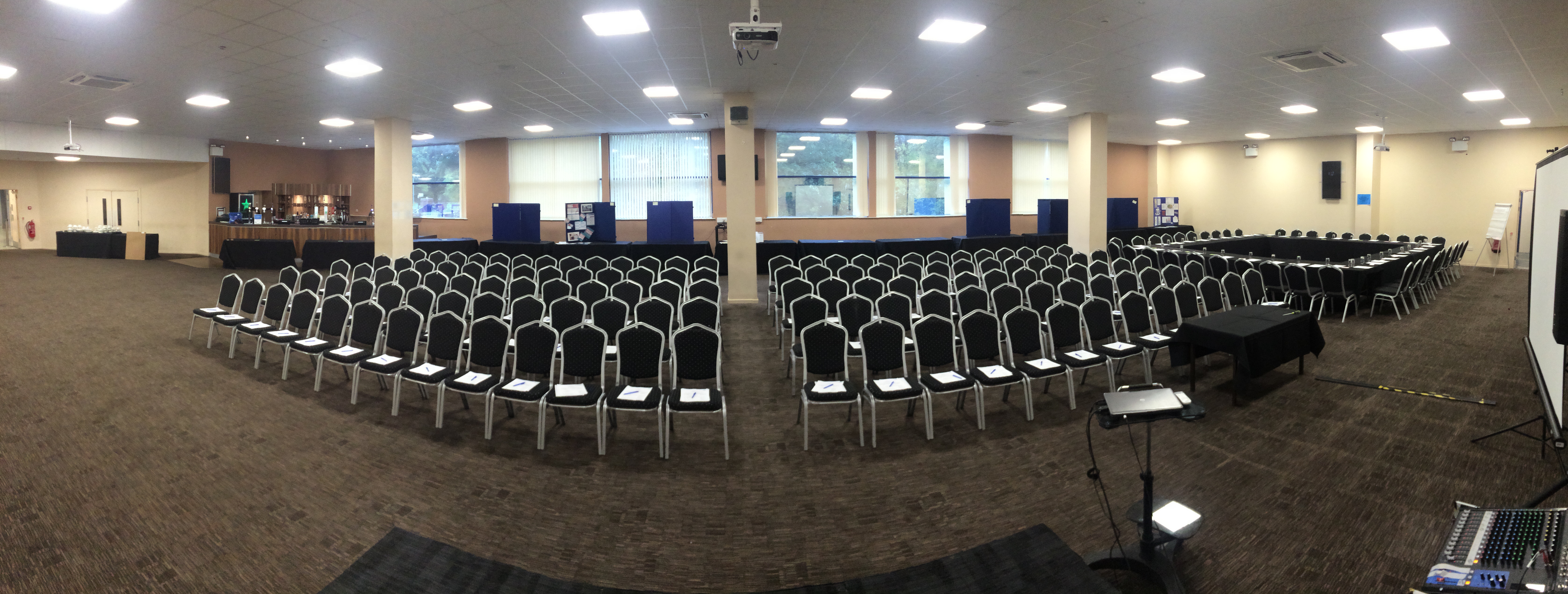1867 Lounge at Hillsborough Stadium, Sheffield: event space with arranged chairs for conferences. - Banner