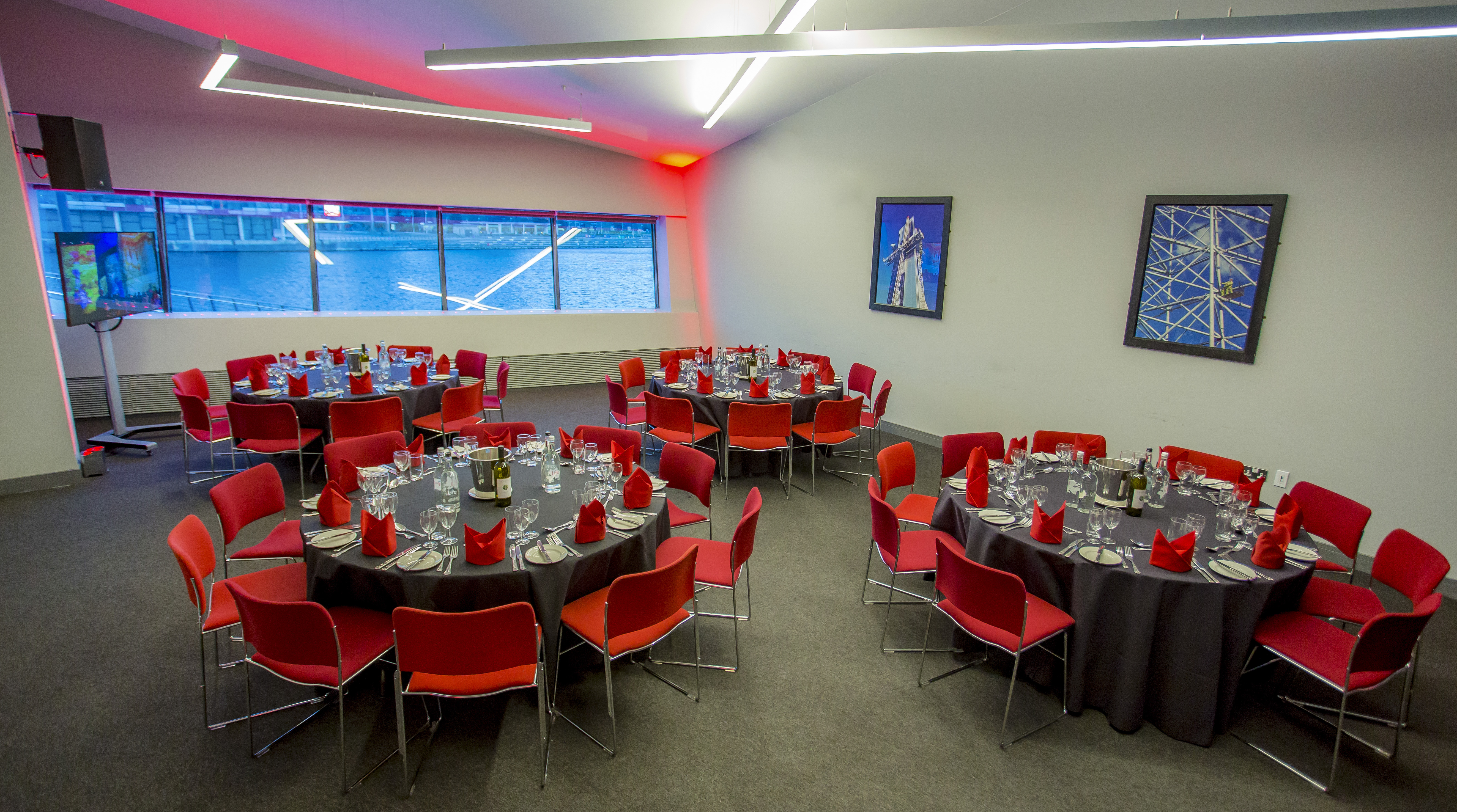 Elegant dining setup at WaterShard 1&2, ideal for corporate events and celebrations.