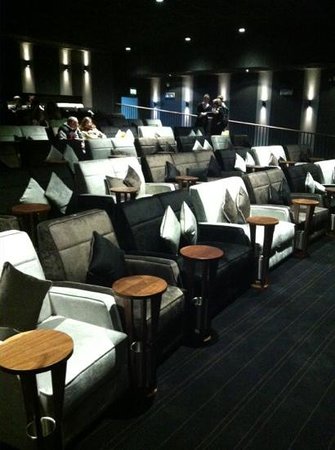 Luxurious recliners in Everyman Leeds theater for exclusive screenings and events.