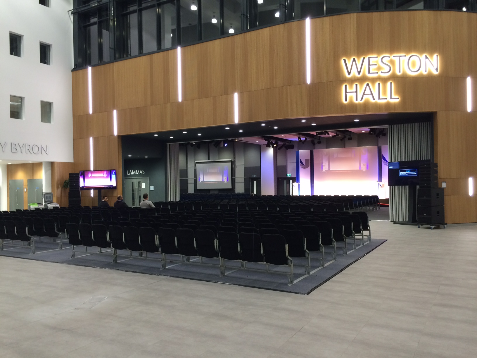 Weston Hall at University of West London, spacious venue for conferences and presentations.