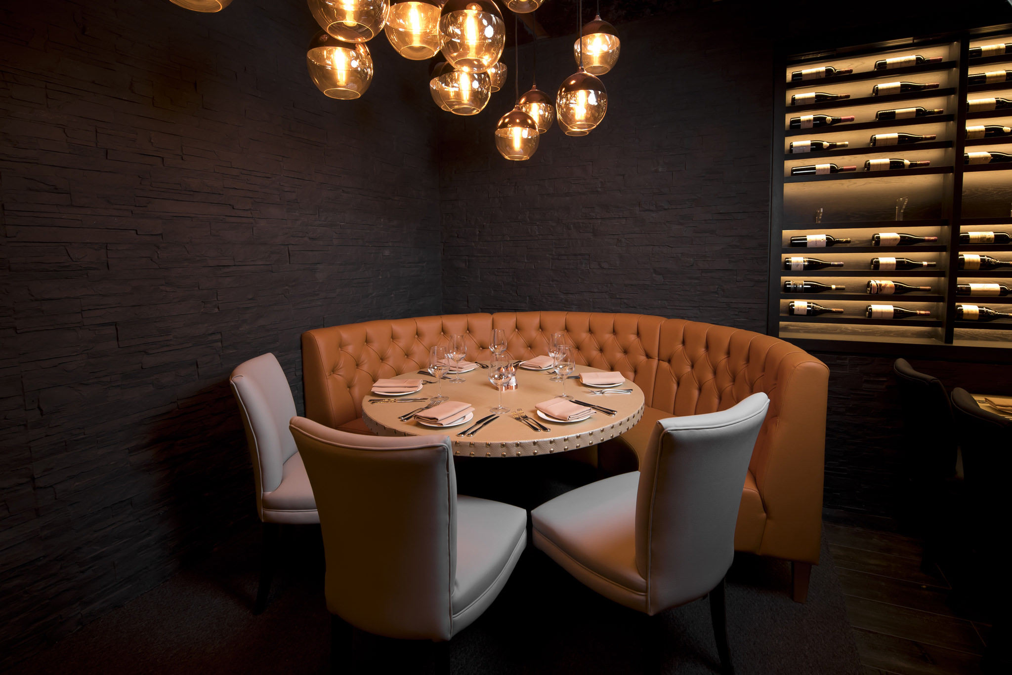 Cozy bowling lanes at M18 Restaurant, ideal for private events and networking dinners.