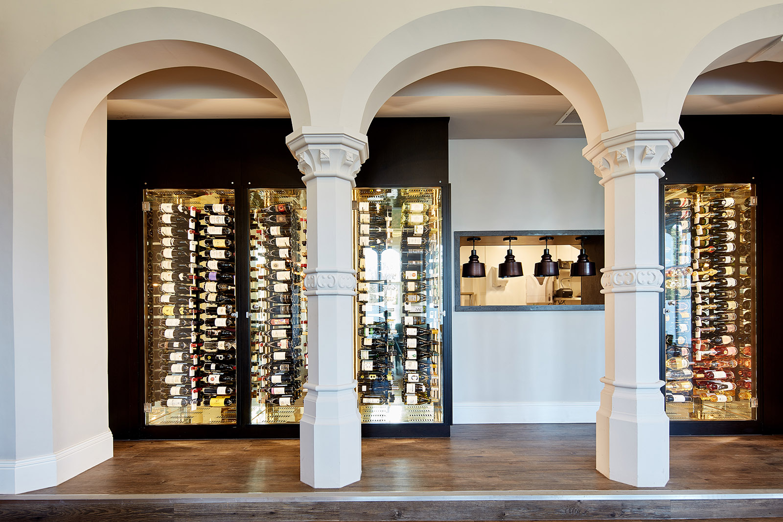 Elegant wine display at The Galloping Major, perfect for upscale events and tastings.