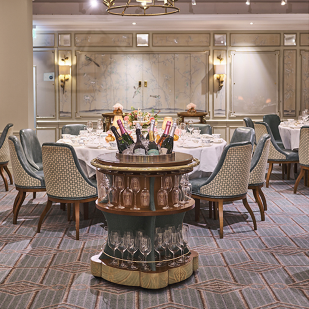 Elegant dining area at Fortnum & Mason, perfect for upscale events and formal dinners.