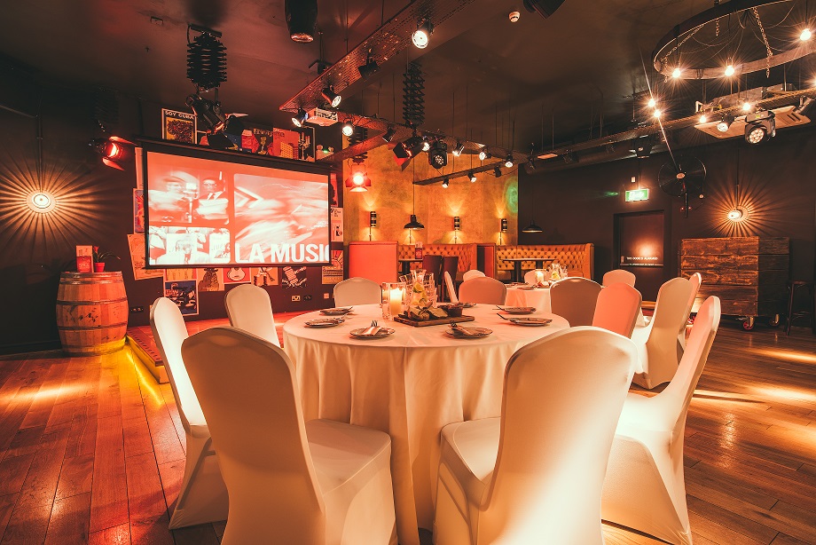 Elegant event space at Casa & Havana, perfect for corporate meetings and private dinners.