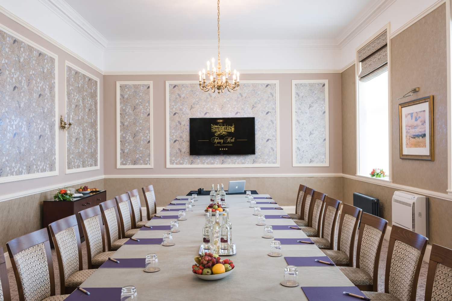 Rotherwick meeting room at Tylney Hall, elegant decor for corporate events.