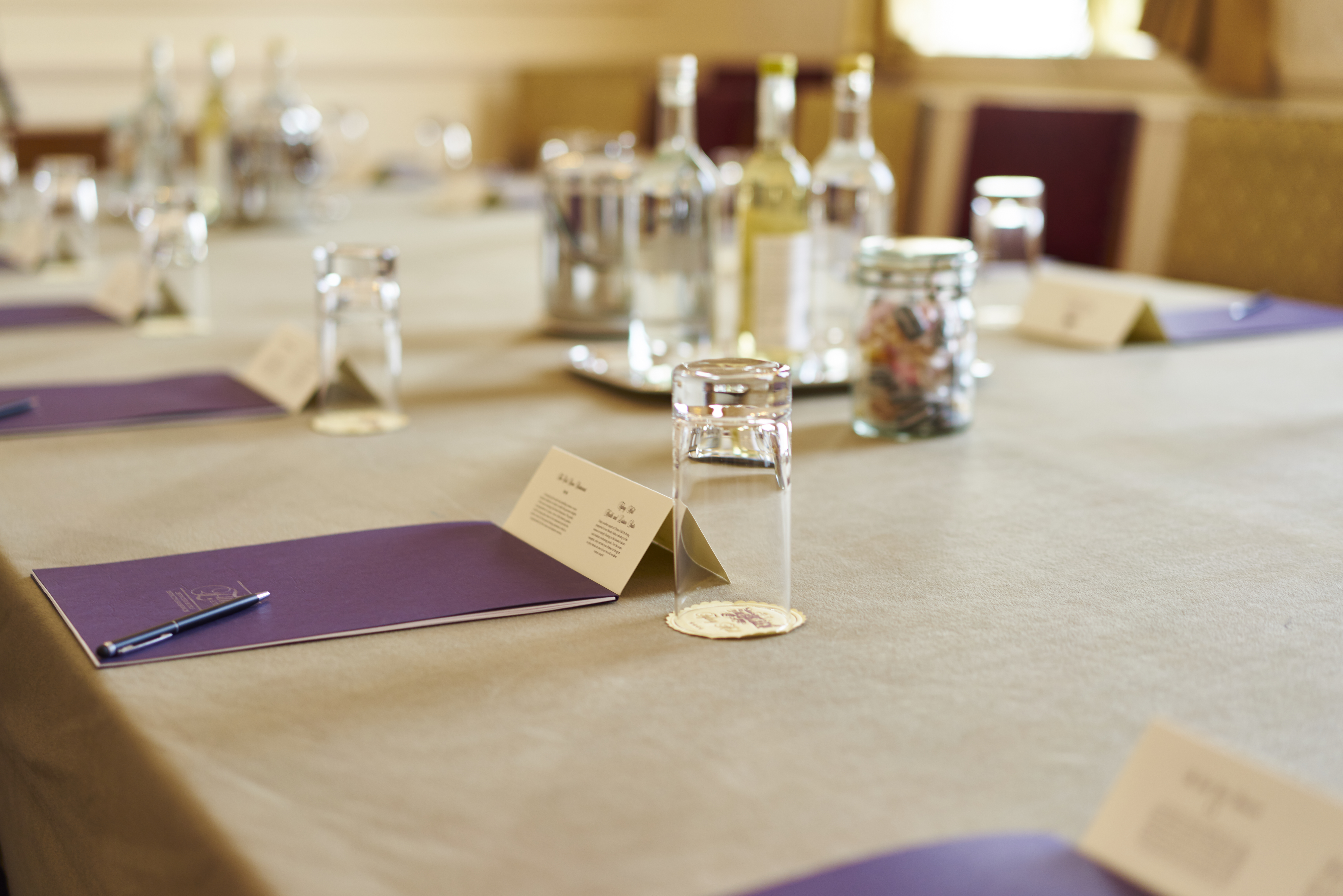 Major Cayzer at Tylney Hall: elegant meeting setup for networking and discussions.