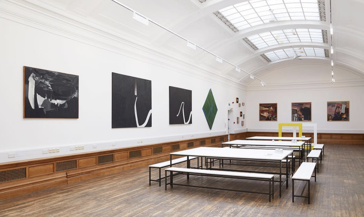 Spacious Medicine Gallery venue with contemporary art for creative events and meetings.