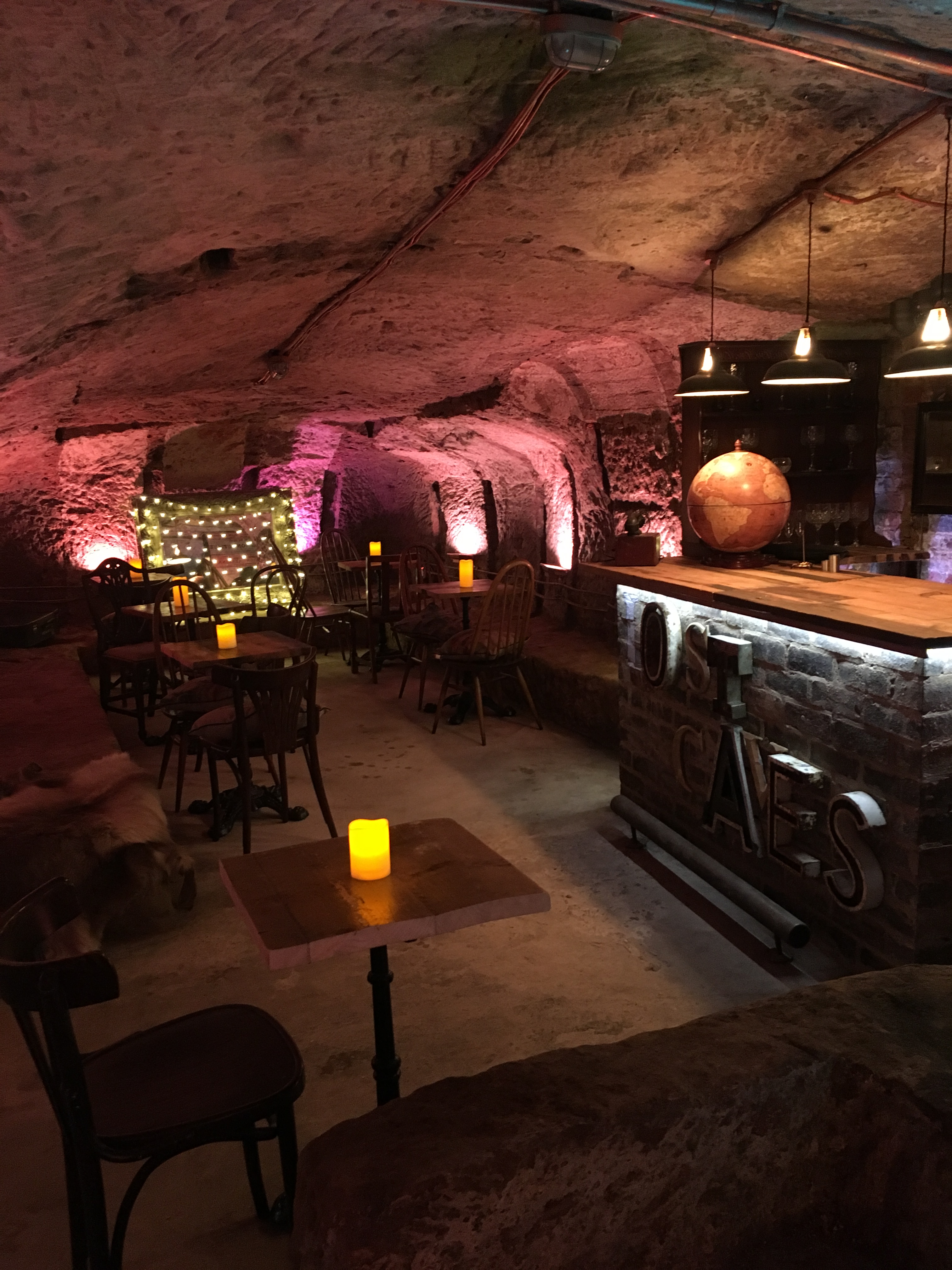 Lost Caves venue at Mercure Nottingham, cozy underground space for private events.