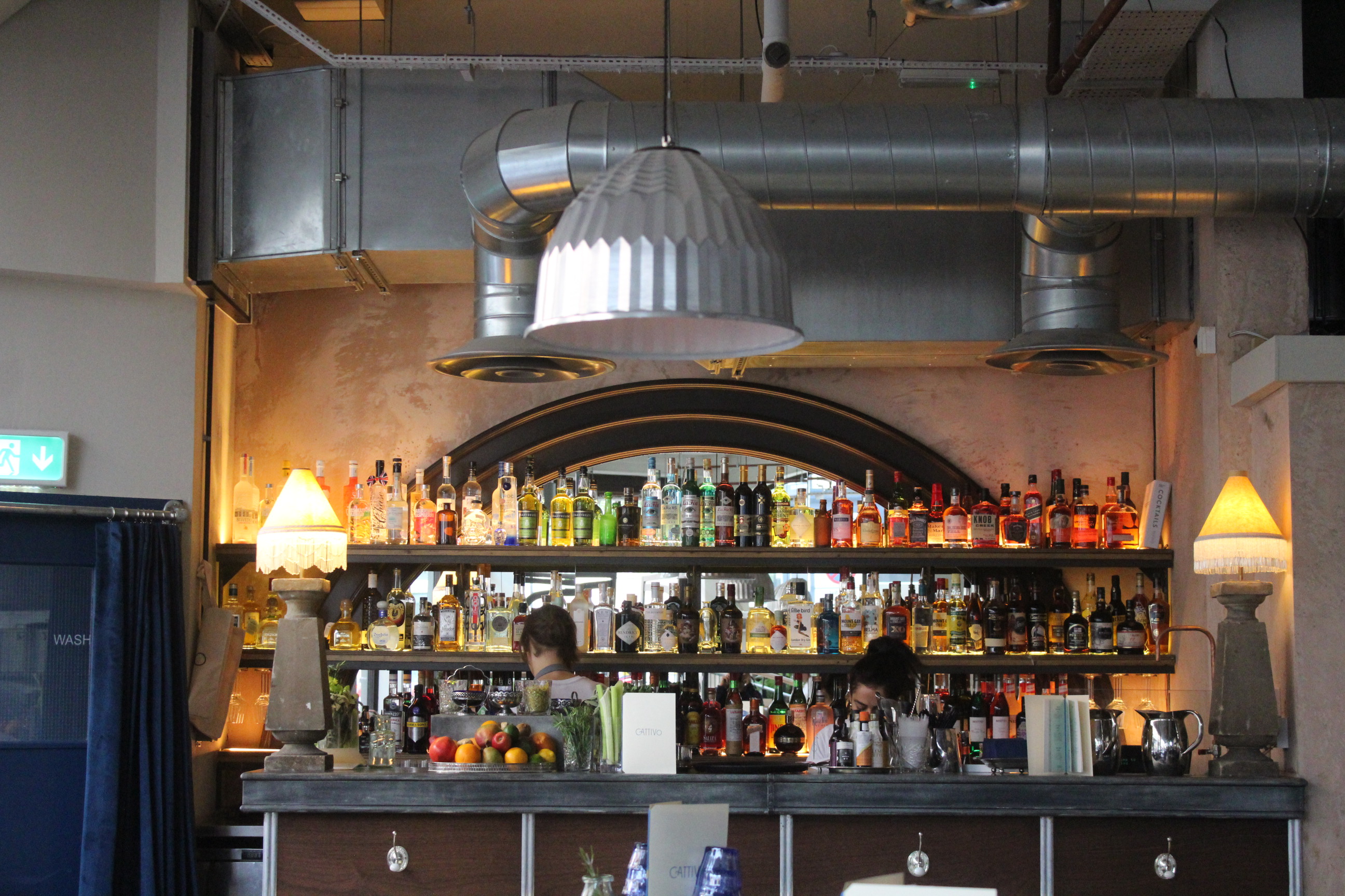 Stylish bar setup at Pacifica Burger & Cocktail Bar for networking events and receptions.