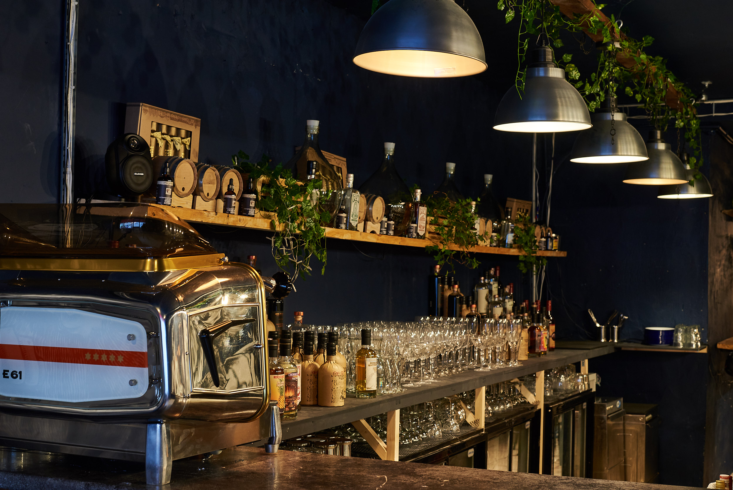 Stylish BATCH Cocktail Bar with polished surfaces, ideal for networking events and receptions.