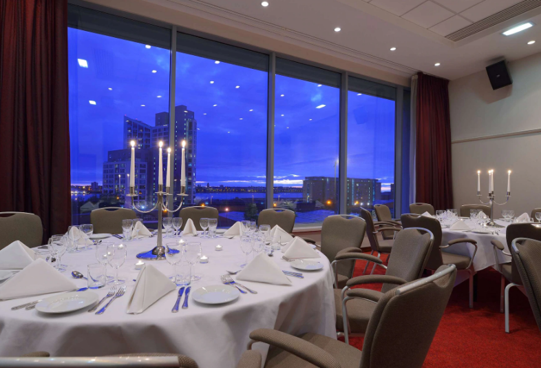 Sophisticated Kings 1 event space in Radisson Blu, Liverpool for formal dinners.