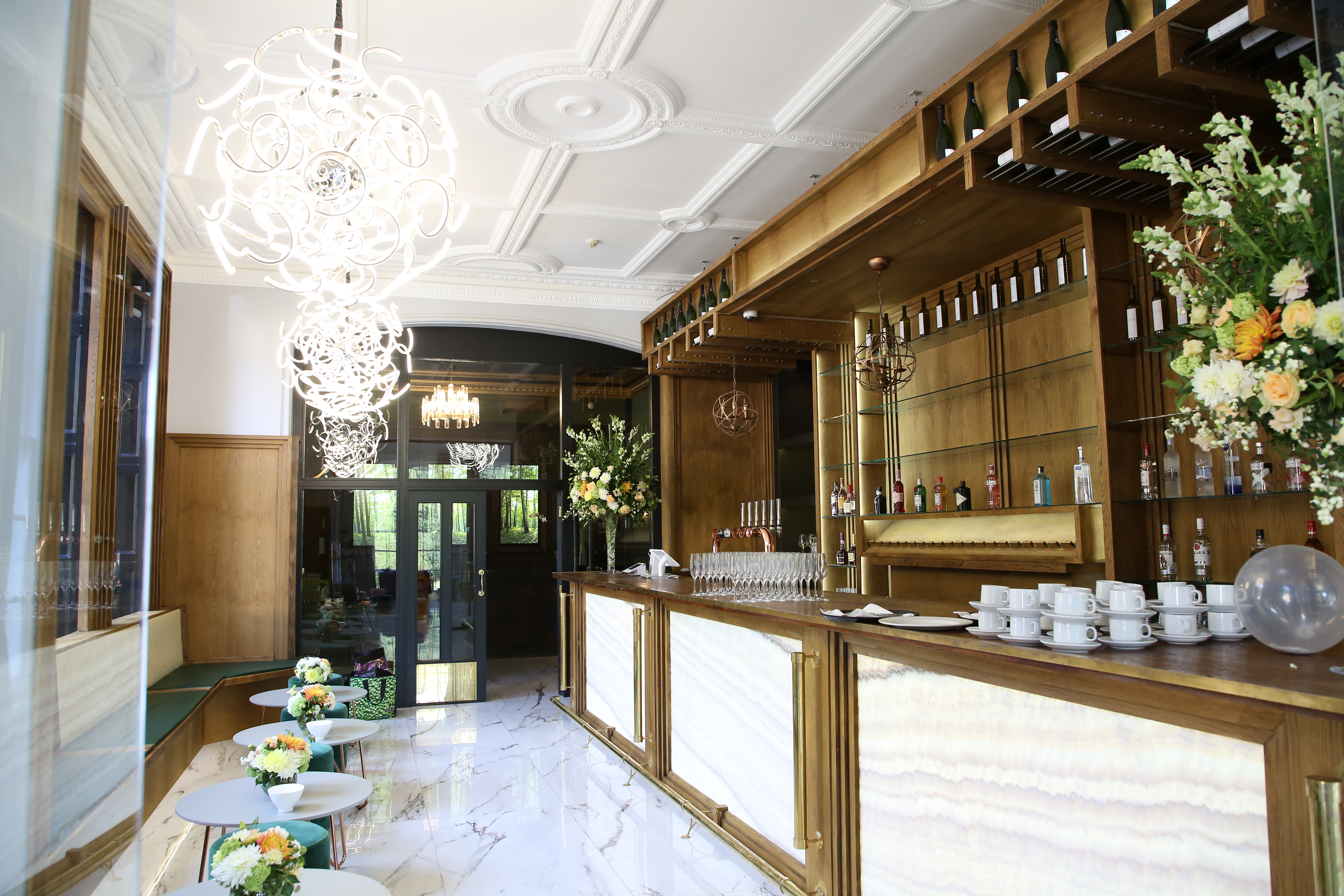 Hilltop Bar at Ponsbourne Park Hotel, elegant space for upscale events and receptions.