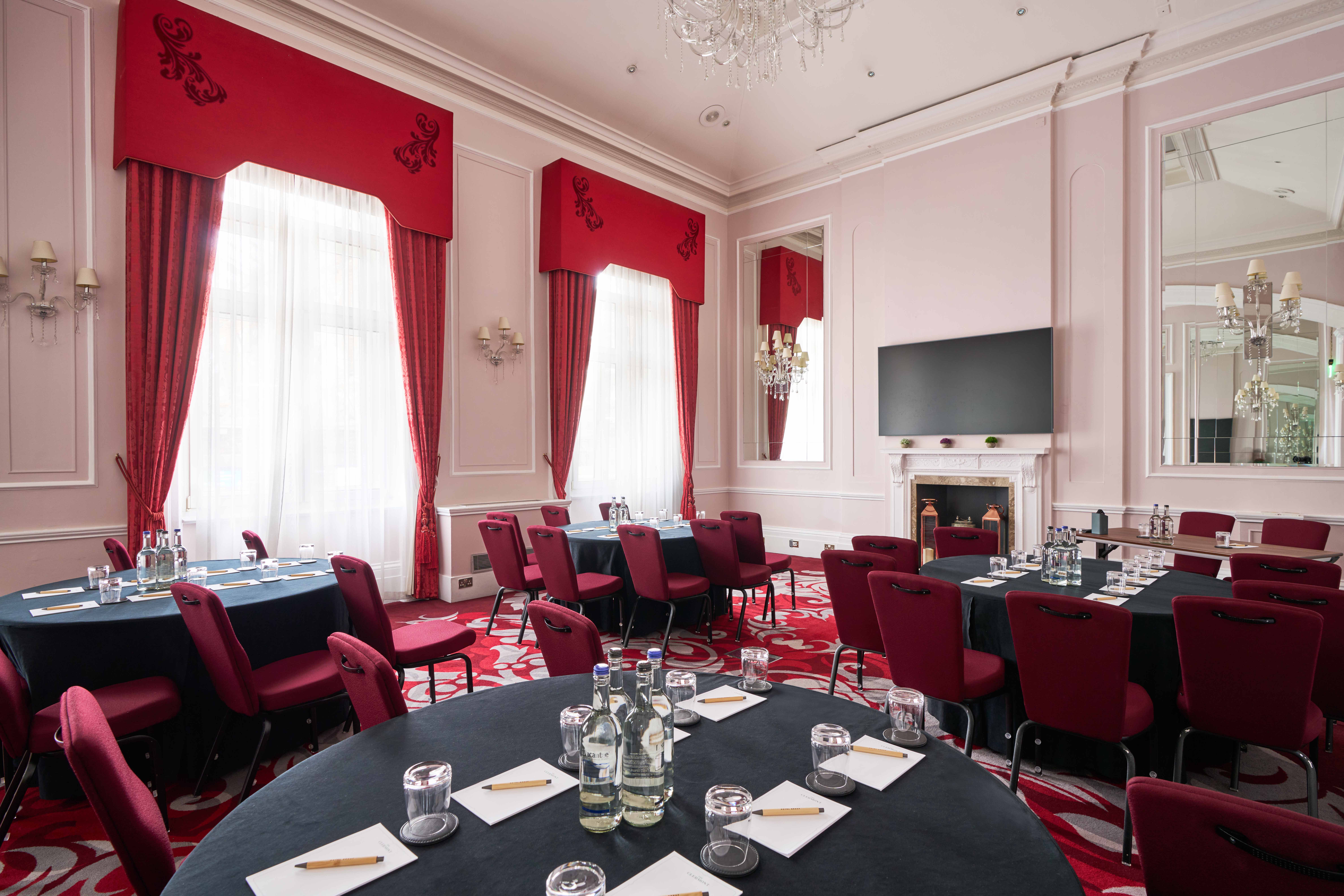 Boardroom at The Clermont Charing Cross featuring elegant period architecture for corporate meetings.