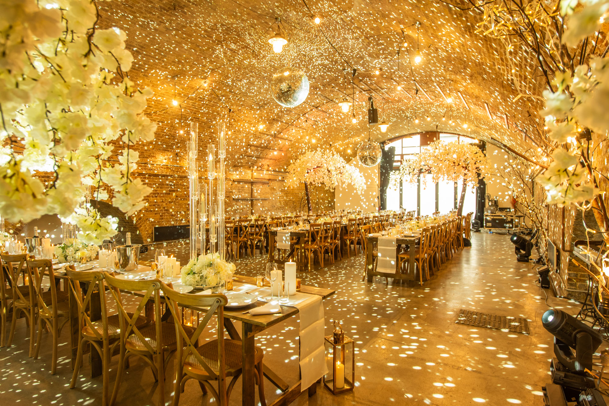 Elegant event space in Studio 1, MOTEL, perfect for weddings and upscale gatherings.