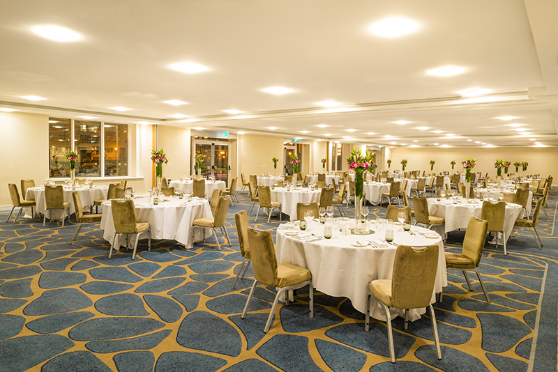 Elegant banquet hall in The Chelsea Harbour Hotel, ideal for corporate events and weddings.