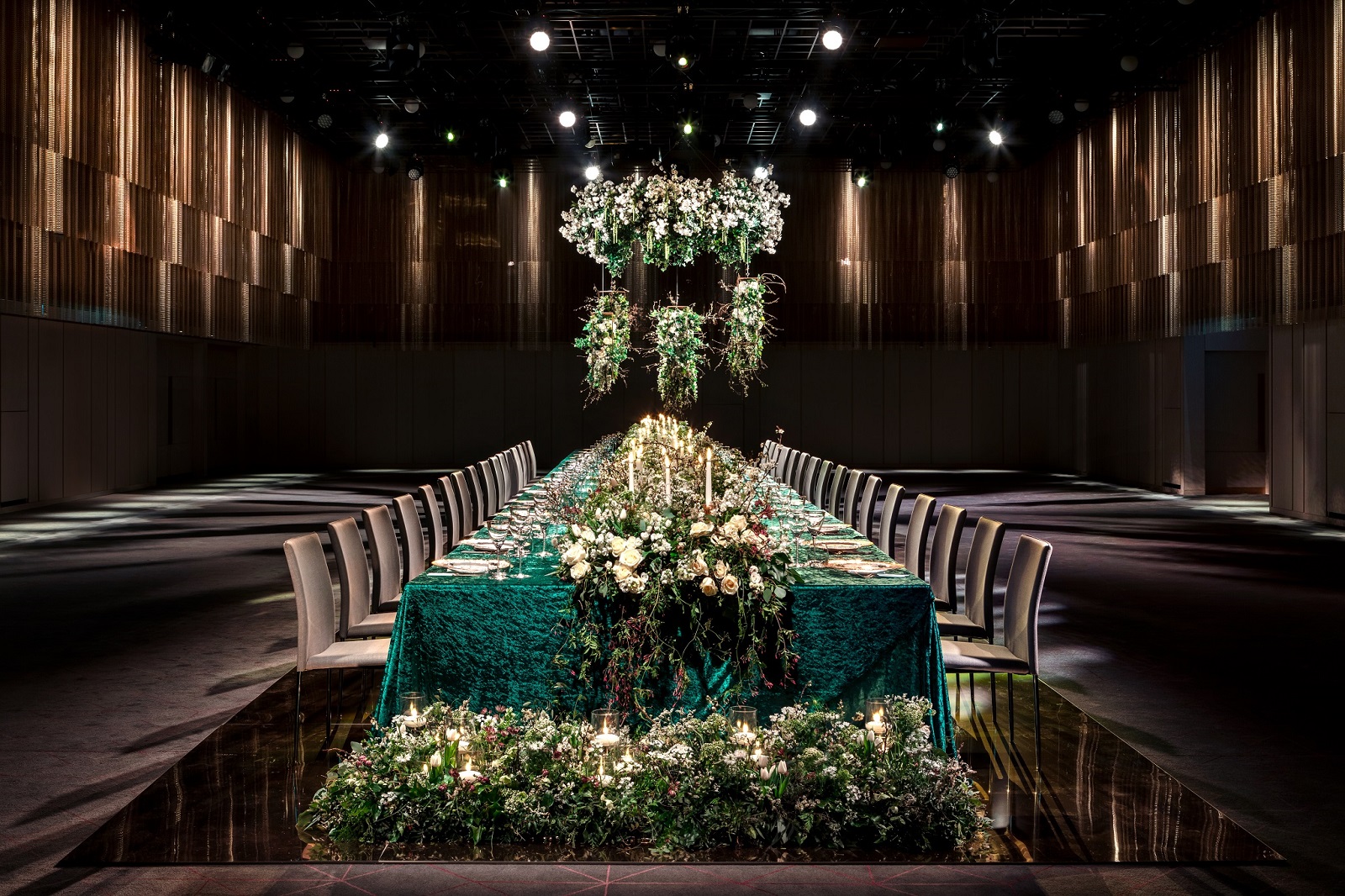 Elegant banquet table with floral decor in Ballroom A, ideal for weddings and corporate events. - Banner