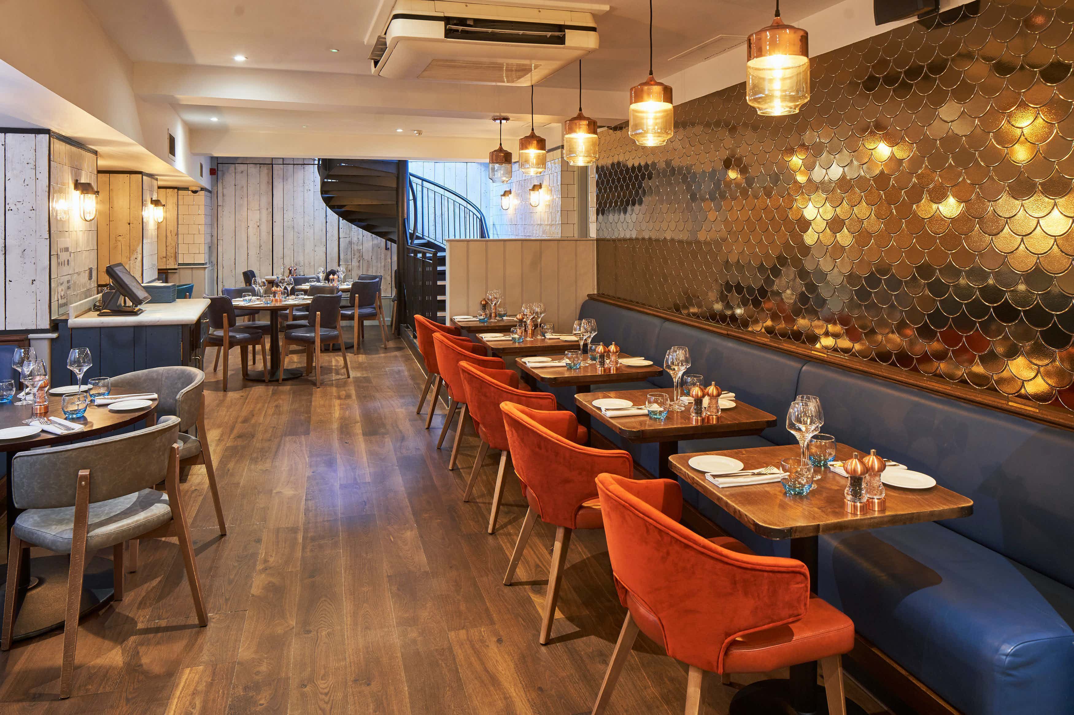 Stylish private dining at The Cove, Fishworks Covent Garden for events and gatherings. - Banner