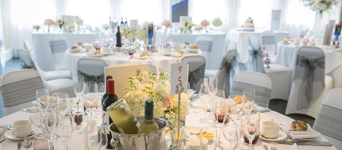 Elegant banquet table at Speroni's Restaurant, ideal for weddings and corporate events. - Banner