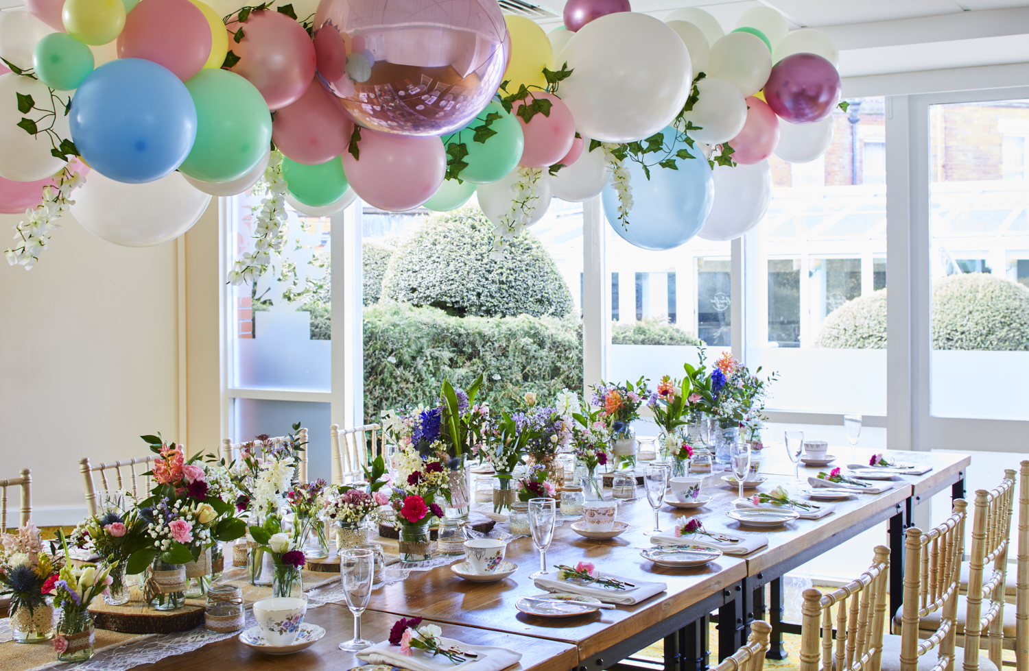 Elegant dining setup in The Orangery, Delta Hotels for celebrations and events.