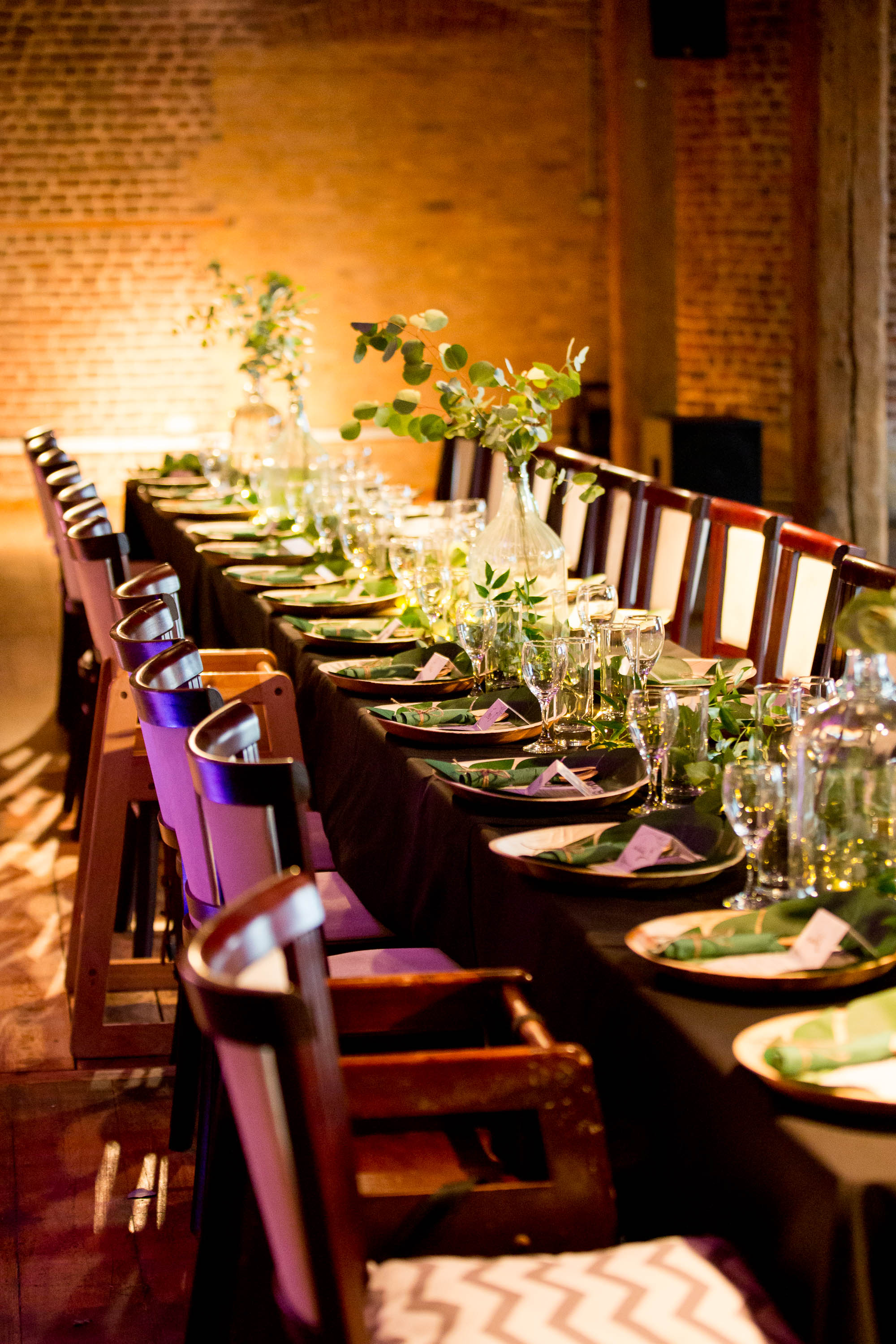 Elegant banquet table setup in Riverside Room, London Museum Docklands for events.