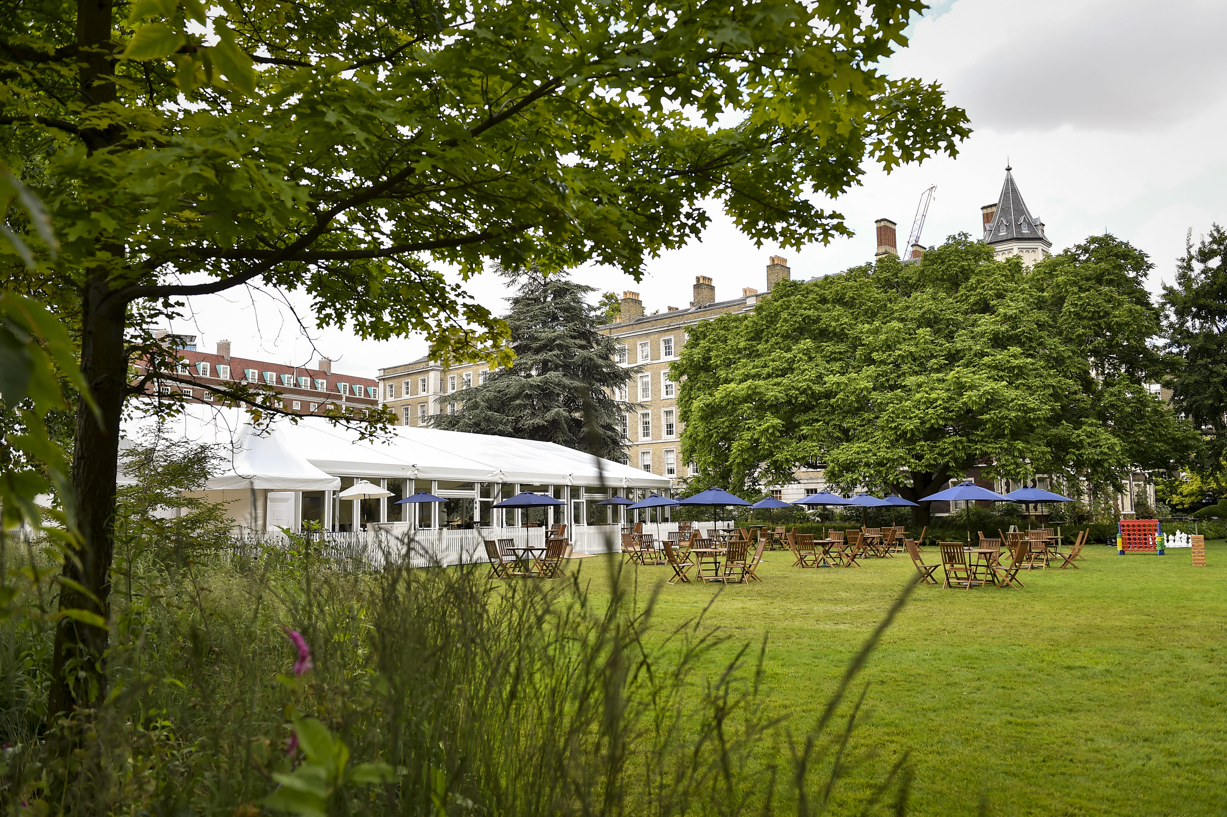 The Garden Marquee at Inner Temple, spacious outdoor venue for corporate events and garden parties.