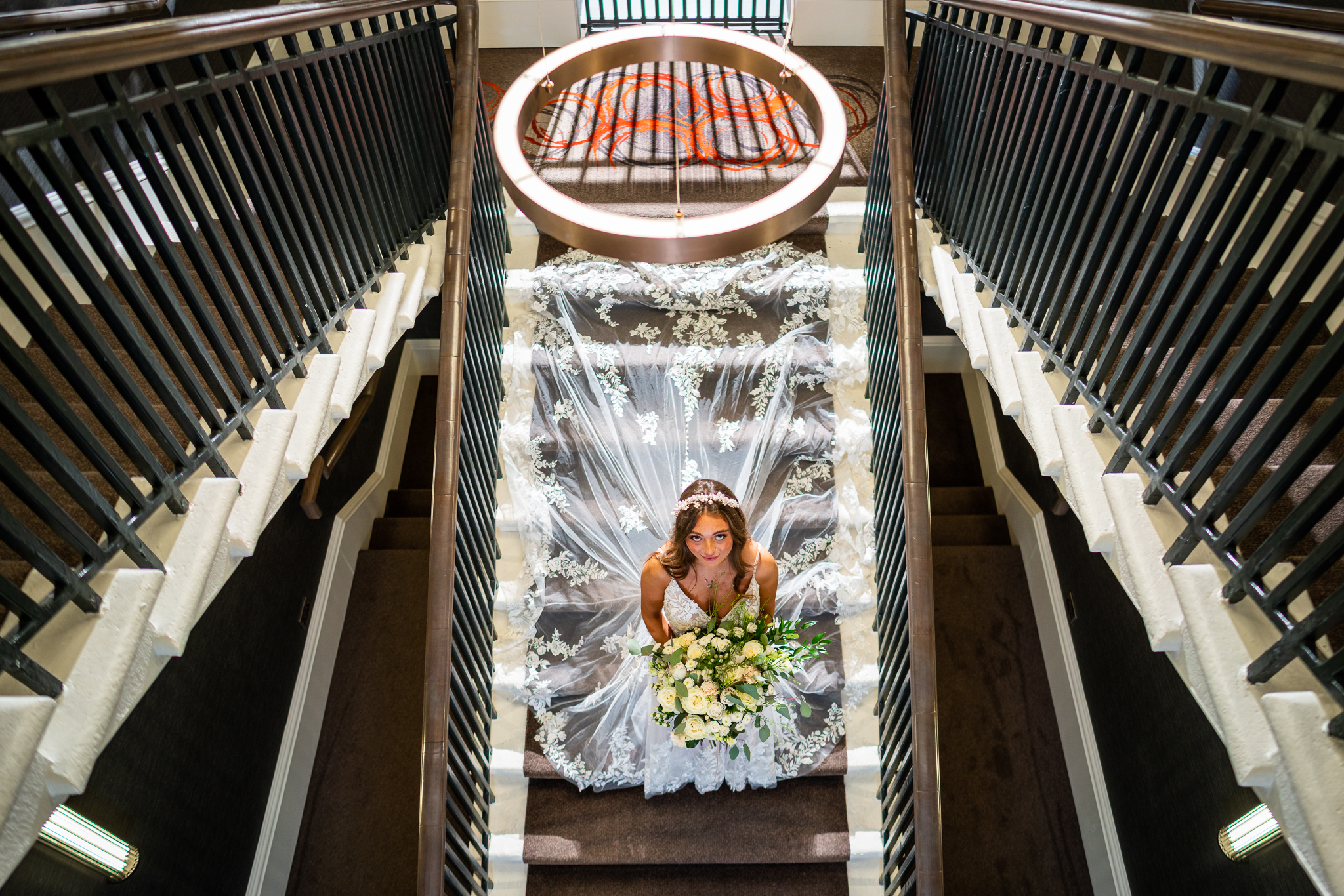 Elegant bridal setup at Custom House, Glasgow; perfect wedding venue with stunning staircase. - Banner