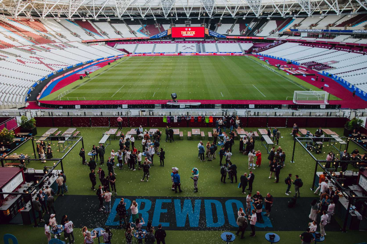 The Deck at London Stadium: premium open-air event venue with iconic stadium hospitality views.