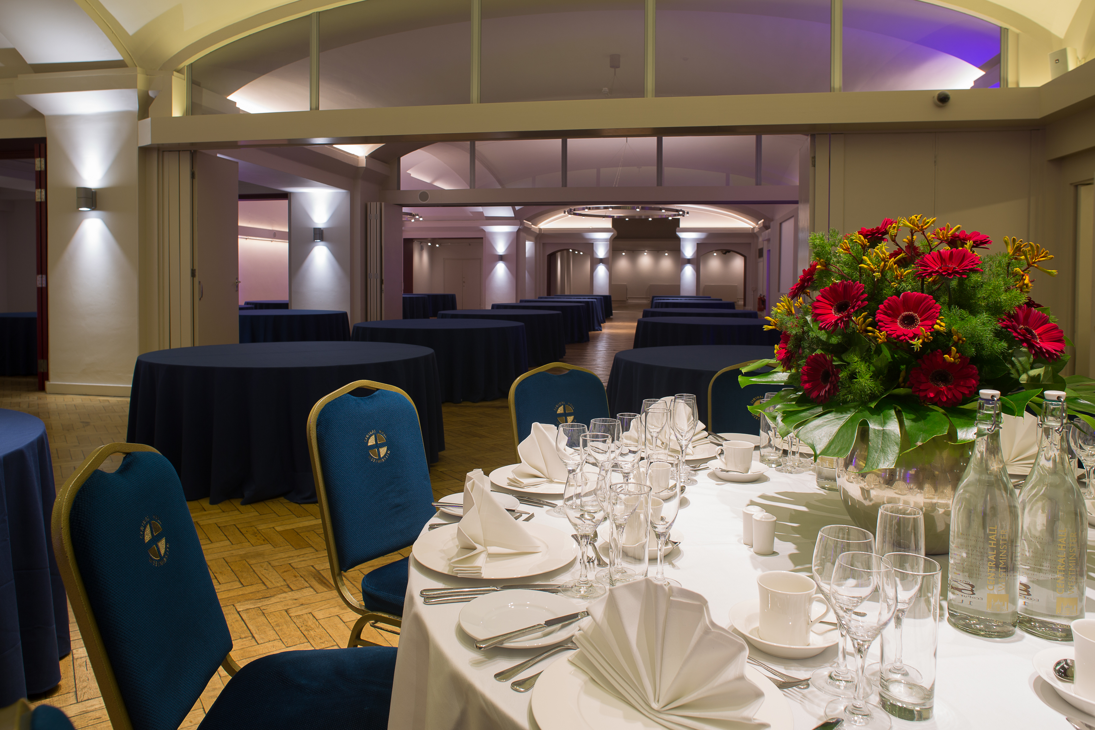 Elegant event space at Aldersgate, Central Hall Westminster, ideal for formal dinners and networking. - Banner
