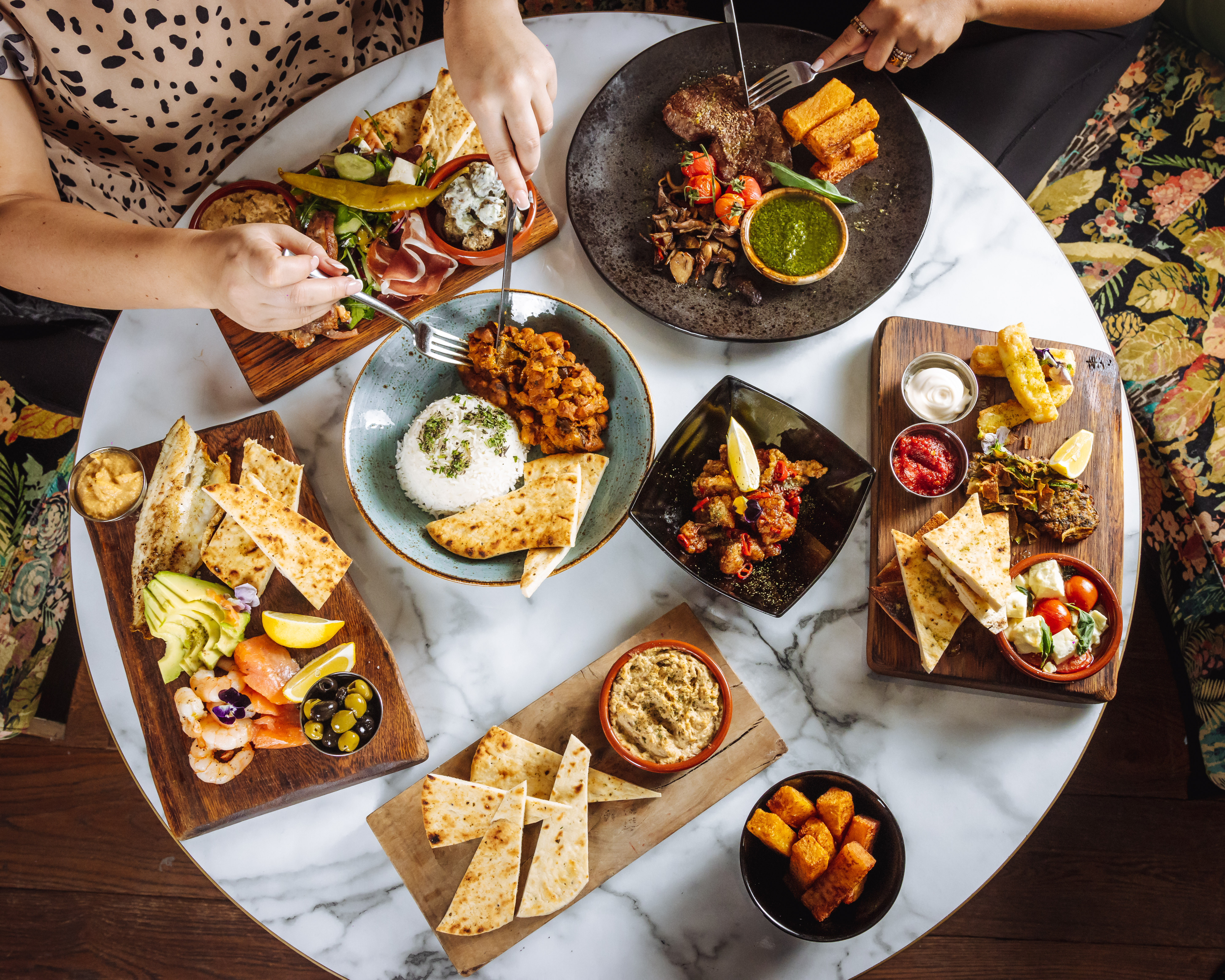 Vibrant catering spread at BLVD Spinningfields for events and meetings.