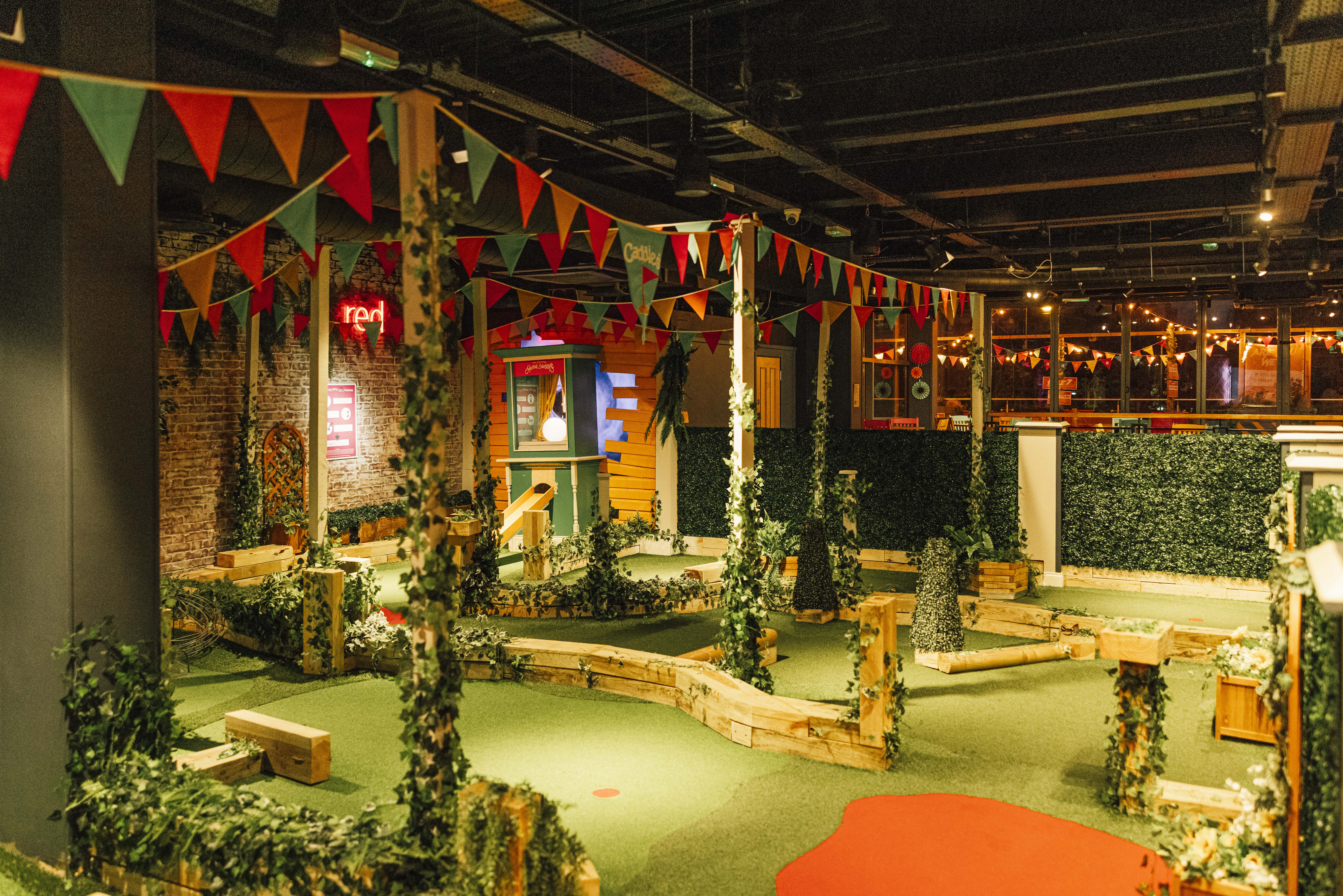 Vibrant indoor mini-golf venue in Crawley for team-building and social events.