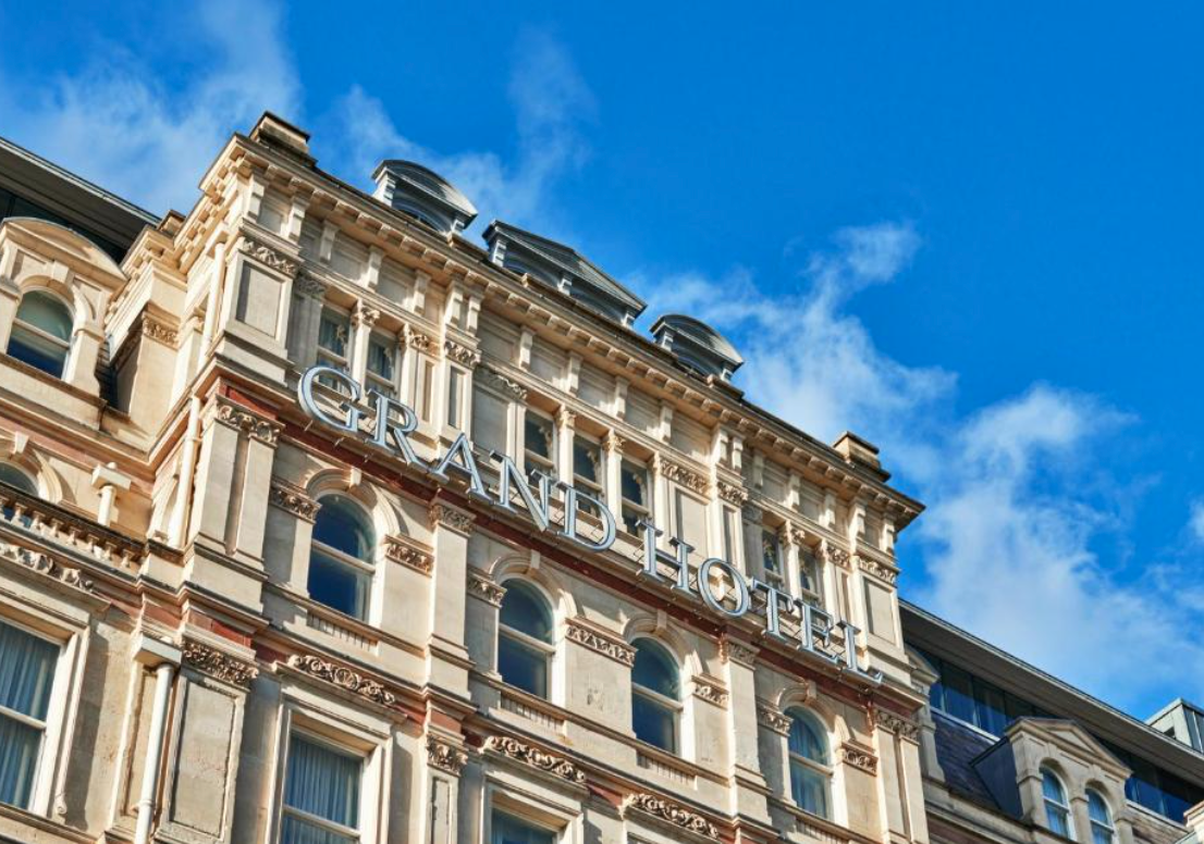 Grand Hotel Birmingham facade, elegant architecture for high-profile events and meetings.