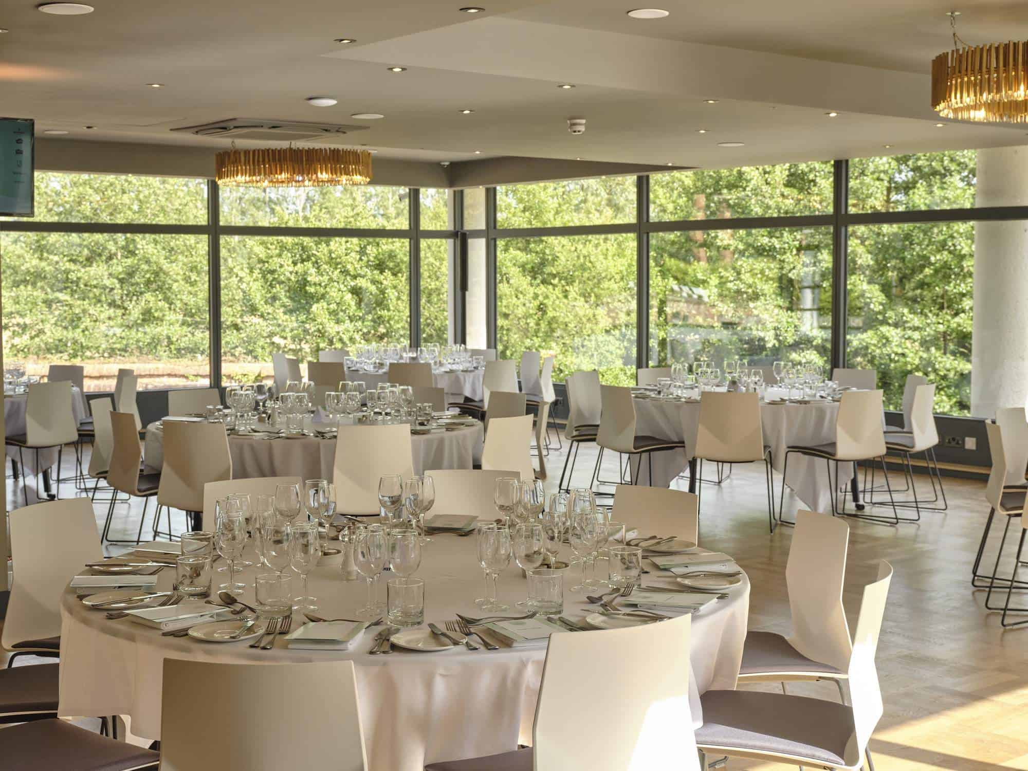 Elegant event space at The Forge, Winslade Manor, perfect for weddings and corporate dinners.