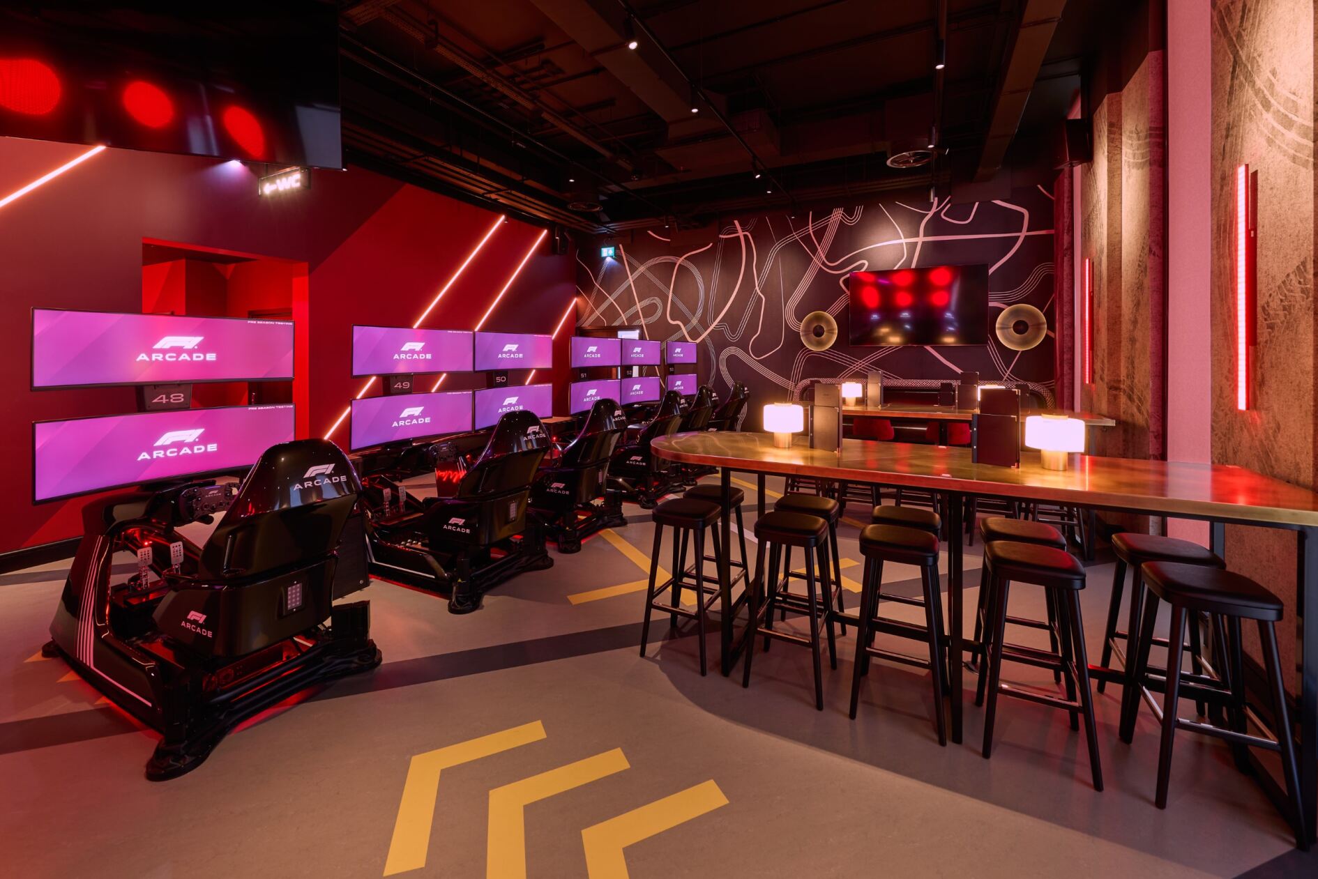 P5 Semi-Private Space at F1 Arcade Birmingham, ideal for corporate events and team-building. - Banner